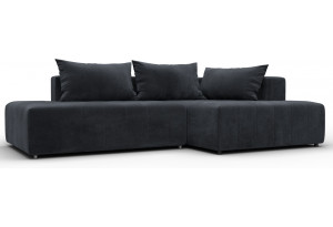 Диван угловой Лига-103 НПБ угол правый TOWER 11 темно-серый (Велюр)