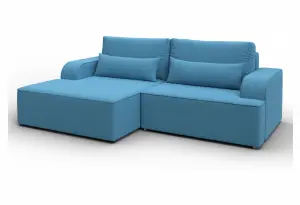 Диван угловой Лига-120 угол левый Амур 10 голубой (Рогожка)