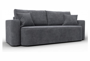 Диван прямой Лига-118 НПБ BRUT 16 темно-серый (Велюр)