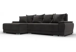 Диван угловой Лига-119 угол левый LAIM 10 темно-коричневый (Велюр)