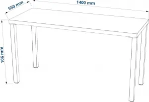 Стол письменный Ингар 2/ТТ 140x75x55, дуб беленый/белый