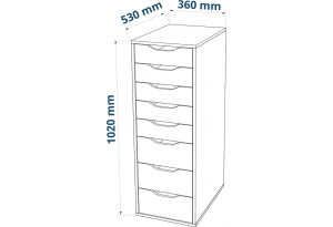 S01415 Ингар 8 комод 36x102x53, серо-бирюзовый