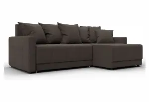 Диван угловой Лига-125 угол универсальный Амур 05 коричневый (Рогожка)