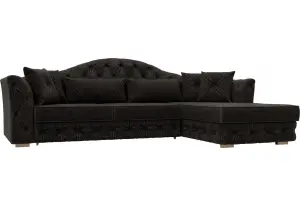 Диван угловой Артис правый угол BRUT 17 коричневый (Велюр)