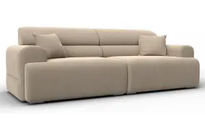 Диван прямой Лига-109 НПБ SEVEN 729 бежевый (Велюр)