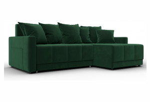 Диван угловой Лига-125 угол универсальный SEVEN 626 зеленый (Велюр)