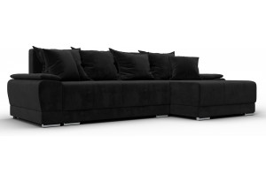 Диван угловой Лига-119 угол правый SEVEN 35 черный (Велюр)