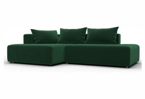 Диван угловой Лига-103 НПБ угол левый SEVEN 626 зеленый (Велюр)