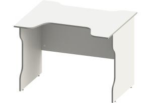 Стол компьютерный ВАРДИГ K2 100x82, белый/серебристый