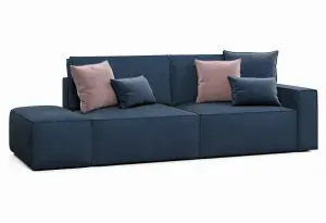 КОРСО Диван прямой с банкеткой, темно-синий