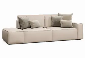 КОРСО Диван прямой с банкеткой, серо-бежевый