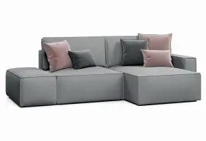 КОРСО Диван угловой с банкеткой, серый