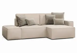 КОРСО Диван угловой с банкеткой, бежевый