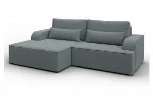 Диван угловой Лига-120 угол левый Амур 07 серый (Рогожка)
