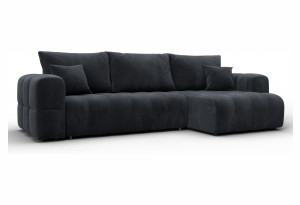 Диван угловой Лига-110 НПБ угол универсальный TOWER 11 темно-серый (Велюр)