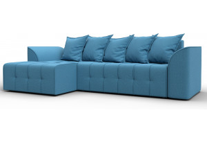 Диван угловой Лига-113 угол левый Амур 10 голубой (Рогожка)