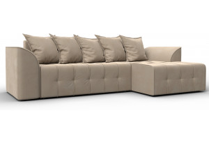 Диван угловой Лига-113 угол правый SEVEN 729 бежевый (Велюр)