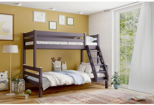Кровать двухъярусная с наклонной лестницей Адель Лаванда