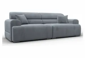 Диван прямой Лига-109 НПБ TOWER 10 серый (Велюр)