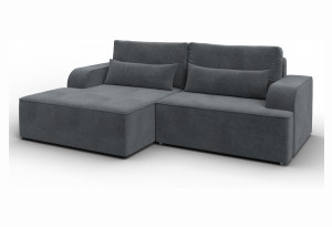 Диван угловой Лига-120 угол левый LAIM 23 светло-серый (Велюр)