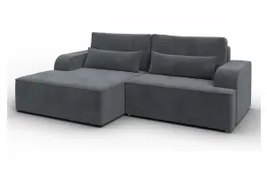 Диван угловой Лига-120 угол левый LAIM 23 светло-серый (Велюр)