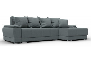 Диван угловой Лига-119 угол правый Амур 07 серый (Рогожка)