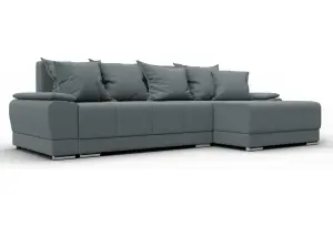 Диван угловой Лига-119 угол правый Амур 07 серый (Рогожка)