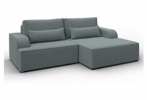 Диван угловой Лига-120 угол правый Амур 07 серый (Рогожка)