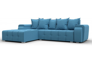 Диван угловой Лига-121 левый угол Амур 10 голубой (Рогожка)