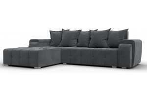 Диван угловой Лига-121 левый угол LAIM 23 светло-серый (Велюр)