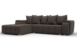 Диван угловой Лига-121 левый угол Амур 05 коричневый (Рогожка)