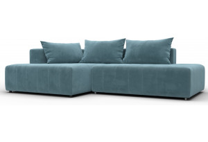 Диван угловой Лига-103 НПБ угол левый SEVEN 113 бирюзовый (Велюр)