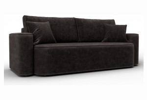 Диван прямой Лига-118 НПБ BRUT 17 коричневый (Велюр)