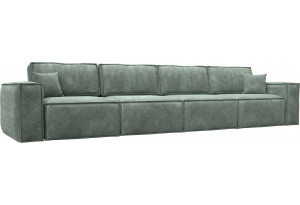 Диван прямой Лига-081 НПБ МегаЛонг BRUT 08 зеленый (Велюр)