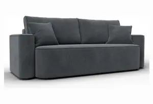 Диван прямой Лига-118 НПБ LAIM 23 светло-серый (Велюр)