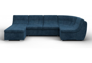 Диван П-образный модульный Холидей BRUT 11 синий (Велюр)