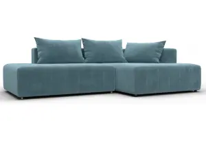 Диван угловой Лига-103 НПБ угол правый SEVEN 113 бирюзовый (Велюр)