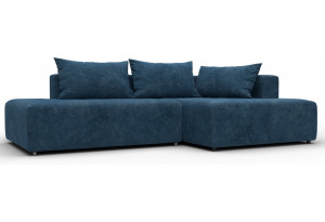 Диван угловой Лига-103 НПБ угол правый BRUT 11 синий (Велюр)