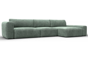 Диван угловой Лига-066 НПБ Лонг угол правый BRUT 08 зеленый (Велюр)