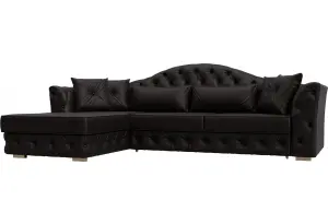 Диван угловой Артис левый угол GRIFON 12 коричневый (Экокожа)