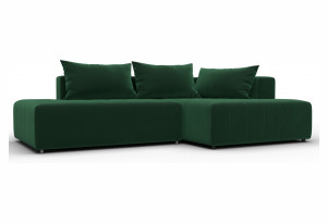 Диван угловой Лига-103 НПБ угол правый SEVEN 626 зеленый (Велюр)