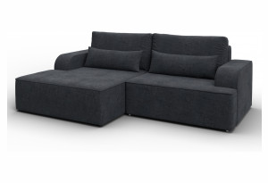 Диван угловой Лига-120 угол левый LAIM 26 темно-серый (Велюр)