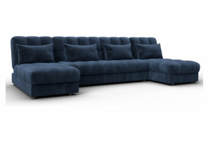 Диван П-образный Лига-116 НПБ TOWER 13 синий (Велюр)