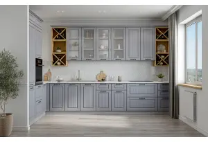 Модульная кухня Империя Серый эмалит МДФ Композиция № 3