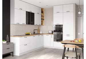 Модульная кухня Лофт Штукатурка белая МДФ