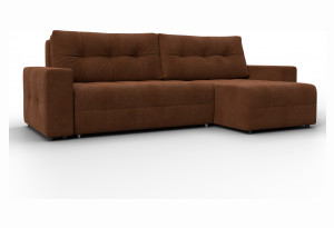 Диван угловой Лига-122 угол универсальный LAIM 14 терракотовый (Велюр)