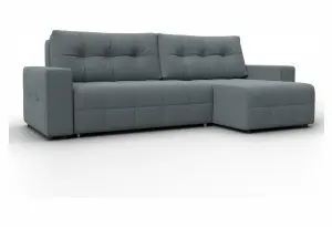 Диван угловой Лига-122 угол универсальный Амур 07 серый (Рогожка)