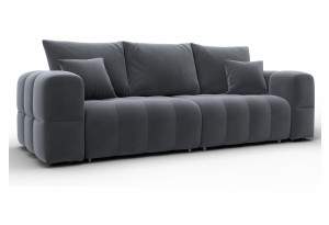 Диван прямой Лига-110 НПБ SEVEN 17 серый (Велюр)