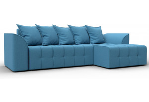 Диван угловой Лига-113 угол правый Амур 10 голубой (Рогожка)