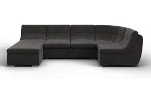 Диван П-образный модульный Холидей LAIM 10 темно-коричневый (Велюр)